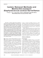 Isolate Removal Methods and Methicillinresistant Staphylococcus aureus Surveillance