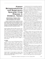 Human Metapneumovirus and Respiratory Syncytial Virus Disease in Children Yemen