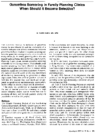 Gonorrhea screening in family planning clinics when should it become selctive