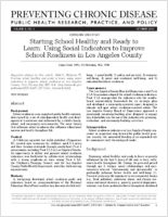 Starting School Healthy and Ready to Learn Using Social Indicators to Improve School Readiness in Los Angeles County