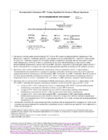 2018 Quick Reference Guide Recommended Laboratory HIV Testing Algorithm for Serum or Plasma Specimens