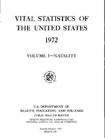 Vital Statistics of the United States 1972 Volume INatality
