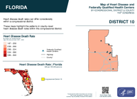 FL Congressional District 10 Heart Disease and Federally Qualified Health Centers Map 119th Congress