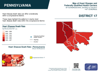 PA Congressional District 17 Heart Disease and Federally Qualified Health Centers Map 119th Congress