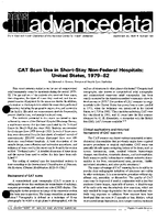 CAT Scan Use in ShortStay NonFederal Hospitals United States 197982
