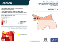 OR Congressional District 03 Heart Disease and Federally Qualified Health Centers Map 119th Congress