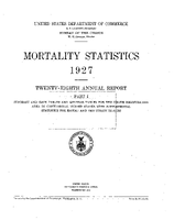 Mortality Statistics 1927 TwentyEighth Annual Report Part I