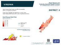 VA Congressional District 06 Heart Disease and Federally Qualified Health Centers Map 118th Congress