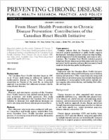 From Heart Health Promotion to Chronic Disease Prevention Contributions of the Canadian Heart Health Initiative