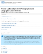 Weekly Updates By Select Demographic And Geographic Characteristics Provisional Death Counts for Coronavirus Disease COVID19 20210203