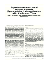 Experimental Infection of Ground Squirrels Spermophilus tridecemlineatus with Monkeypox Virus