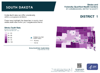 SD Congressional District 01 Stroke and Federally Qualified Health Centers Map 118th Congress