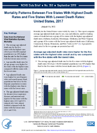 Mortality patterns between five states with highest death rates and five states with lowest death rates United States 2017