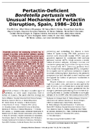 PertactinDeficient Bordetella pertussis with Unusual Mechanism of Pertactin Disruption Spain 19862018