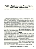 Rabies Postexposure Prophylaxis New York 19952000