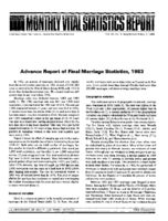 Advance report of final marriage statistics 1983