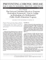 The National Diabetes Education Program Evaluation Framework How to Design an Evaluation of a Multifaceted Public Health Education Program