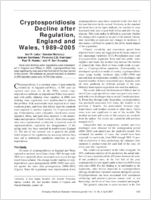 Cryptosporidiosis Decline after Regulation England and Wales 19892005