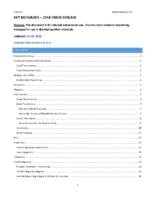 Key Messages  Zika Virus Disease Updated July 19 2016