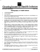 Bibliography on Health Indexes Number 1 1986