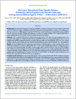 Vital Signs National and Statespecific Patterns of Attention Deficithyperactivity Disorder Treatment Among Insured Children Aged 25 Years  United States 20082014