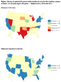 Heat Maps Potentially Preventable Deaths Among the Five Leading Causes of Death  United States 2010 and 2014
