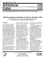 AIDS Knowledge and Attitudes for OctoberDecember 1990 Provisional Data From the National Health Interview Survey