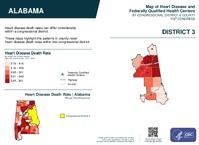 AL Congressional District 03 Heart Disease and Federally Qualified Health Centers Map 119th Congress