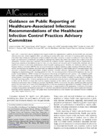 Guidance on public reporting of healthcareassociated infections  recommendations of the Healthcare Infection Control Practices Advisory Committee