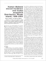 Human Babesia microti Incidence and Ixodes scapularis Distribution Rhode Island 19982004