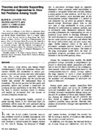 Theories and models supporting prevention approaches to alcohol problems among youth