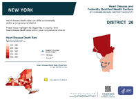 NY Congressional District 26 Heart Disease and Federally Qualified Health Centers Map 118th Congress