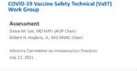 COVID19 Vaccine Safety Technical VaST Work Group assessment