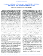 Prevalence and Trends in Prepregnancy Normal Weight  48 States New York City and District of Columbia 20112015