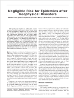 Negligible Risk for Epidemics after Geophysical Disasters