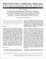 Using Item Response Theory to Analyze the Relationship Between HealthRelated Quality of Life and Health Risk Factors