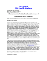 InfluenzaAssociated Pediatric Mortality and the Increase of Staphylococcus aureus CoInfection May 9 2007 1115 EDT 1115 AM EDT