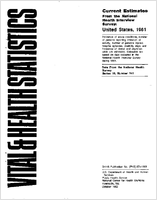Current estimates from the National Health Interview Survey United States 1981