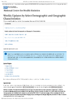 Weekly Updates by Select Demographic and Geographic Characteristics Provisional Death Counts for Coronavirus Disease COVID19 Updated September 92020