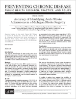 Accuracy of Identifying Acute Stroke Admissions in a Michigan Stroke Registry