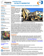 Construction Fatality Narrative Operator Crushed Between Backhoe Boom and Stabilizer 2023