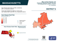 MA Congressional District 06 Heart Disease and Federally Qualified Health Centers Map 119th Congress