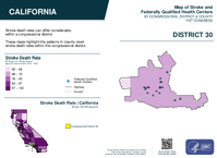 CA Congressional District 30 Stroke and Federally Qualified Health Centers Map 119th Congress