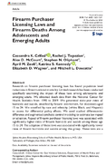 Firearm Purchaser Licensing Laws and Firearm Deaths Among Adolescents and Emerging Adults