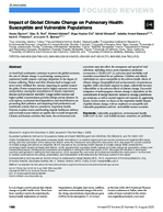 Impact of Global Climate Change on Pulmonary Health Susceptible and Vulnerable Populations