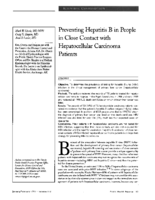 Preventing hepatitis B in people in close contact with hepatocellular carcinoma patients