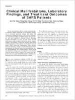 Clinical Manifestations Laboratory Findings and Treatment Outcomes of SARS Patients