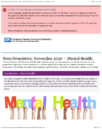 Teen newsletter November 2020  Mental health