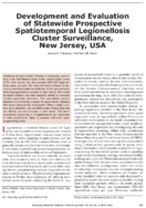 Development and Evaluation of Statewide Prospective Spatiotemporal Legionellosis Cluster Surveillance New Jersey USA
