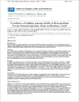 Prevalence of Asthma Among Adults in Metropolitan Versus Nonmetropolitan Areas in Montana 2008